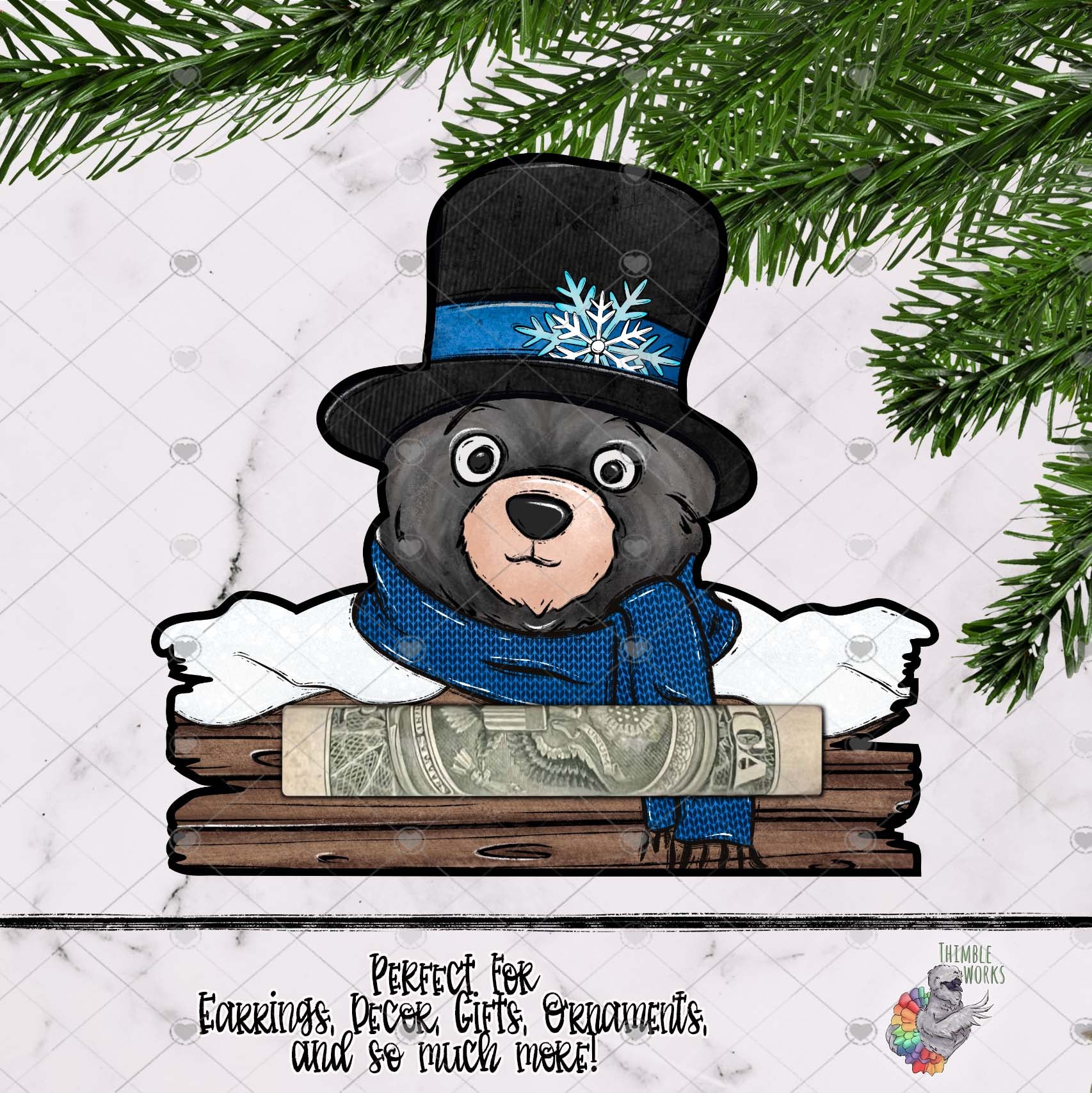 Black Bear Snowman Sign Design