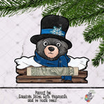 Load image into Gallery viewer, Black Bear Snowman Sign Design
