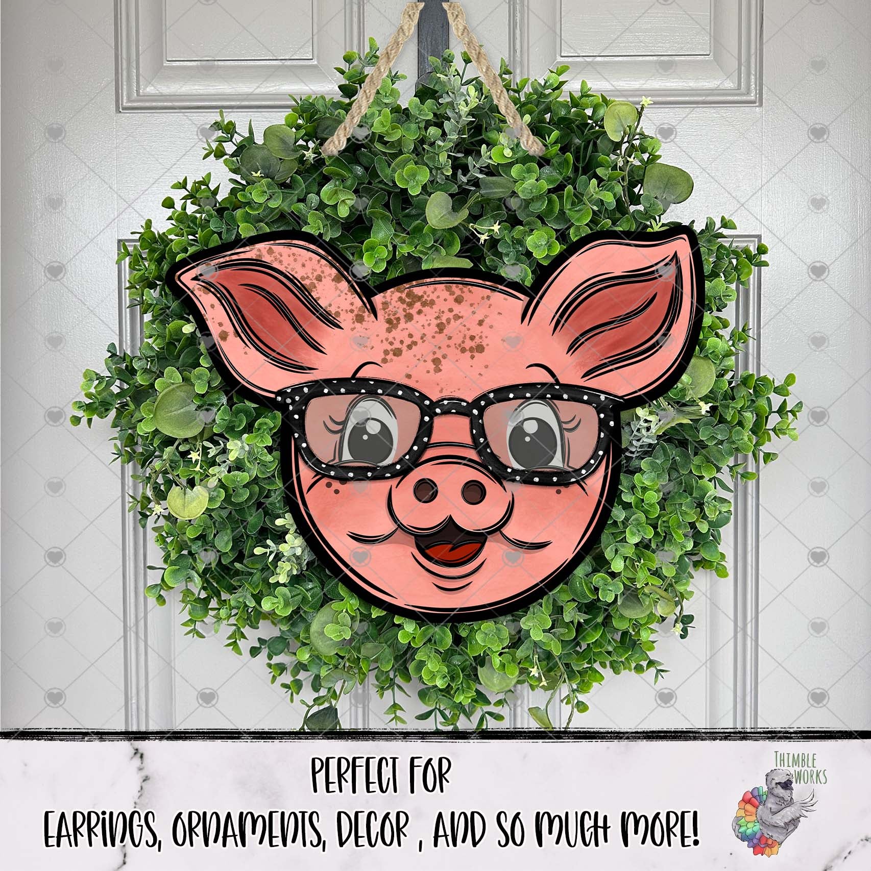 Polka Dot Glasses Pig Head Design