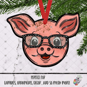 Polka Dot Glasses Pig Head Design
