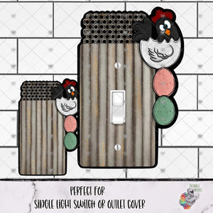 Black and White Chicken Wire Outlet Cover Design