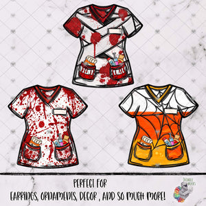 Bloody Halloween Scrub Top Design