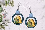 Load image into Gallery viewer, Flower Beehive Leather Earring Design
