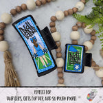 Load image into Gallery viewer, Blue Cheerleader Indians Hair Clip Design
