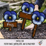 Load image into Gallery viewer, Blue Pansy Garden Stake Design Bundle
