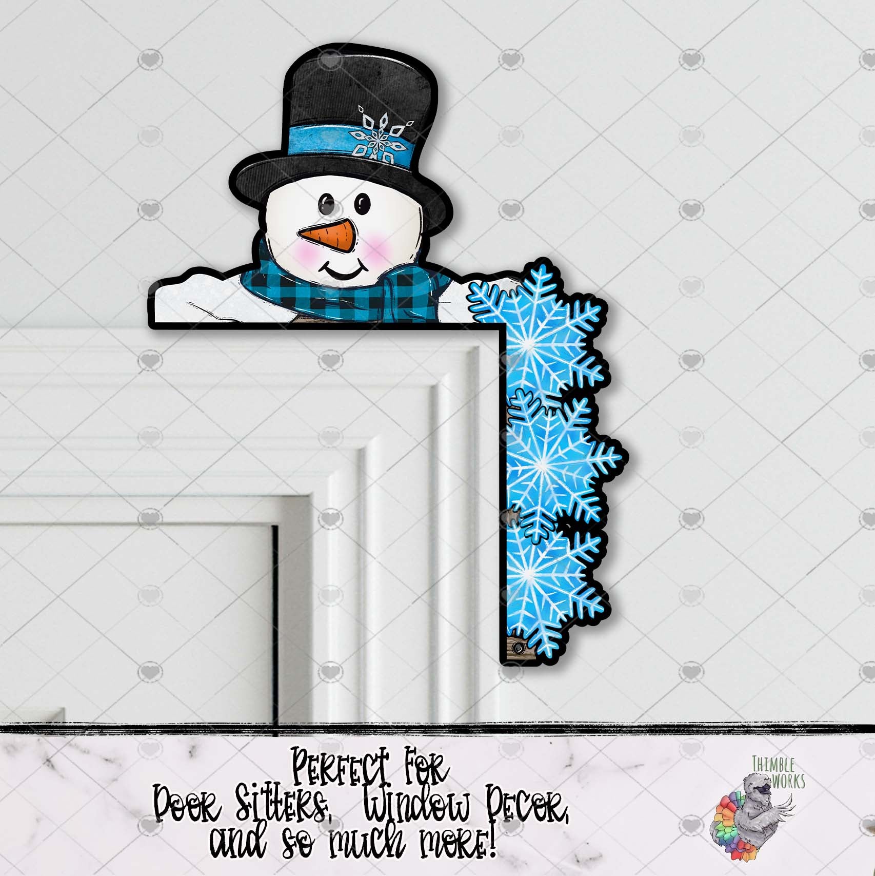 Snowman Snowflake Corner Sitter Design