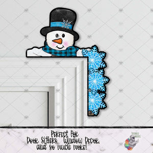 Snowman Snowflake Corner Sitter Design