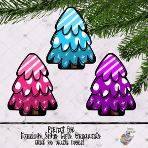 Bright Chubby Christmas Tree Design Bundle