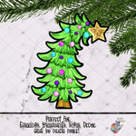 Load image into Gallery viewer, Blue and Purple Whimsical Christmas Tree Design
