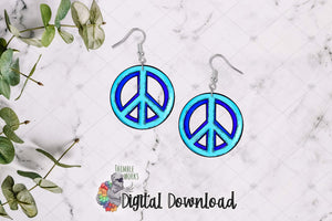 Blue Peace Sign Sublimation Design