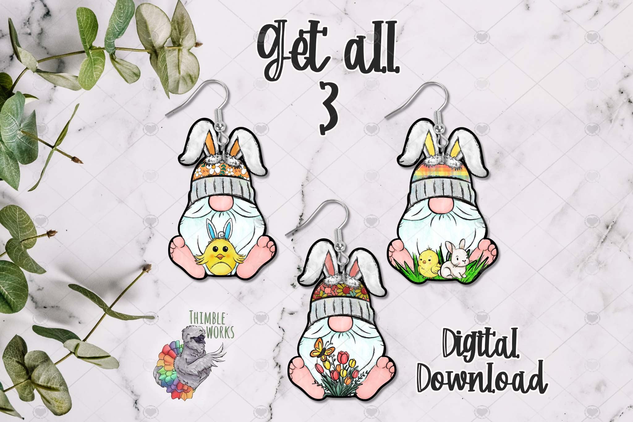 Boho Easter Bunny Gnome Design Bundle