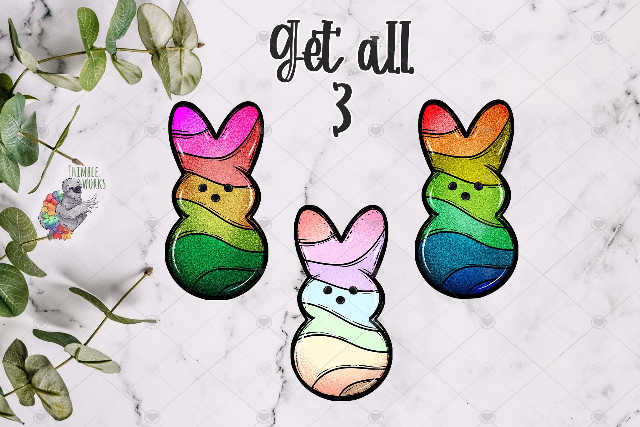 Glitter Easter Peeps Design Bundle