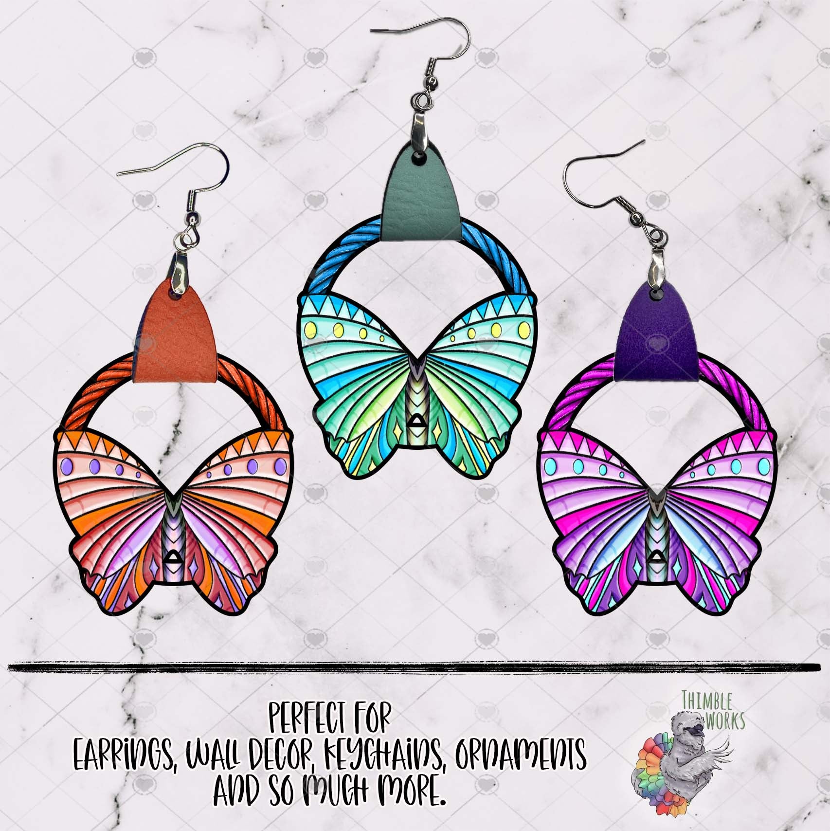 Boho Butterfly Leather Earring Design Bundle