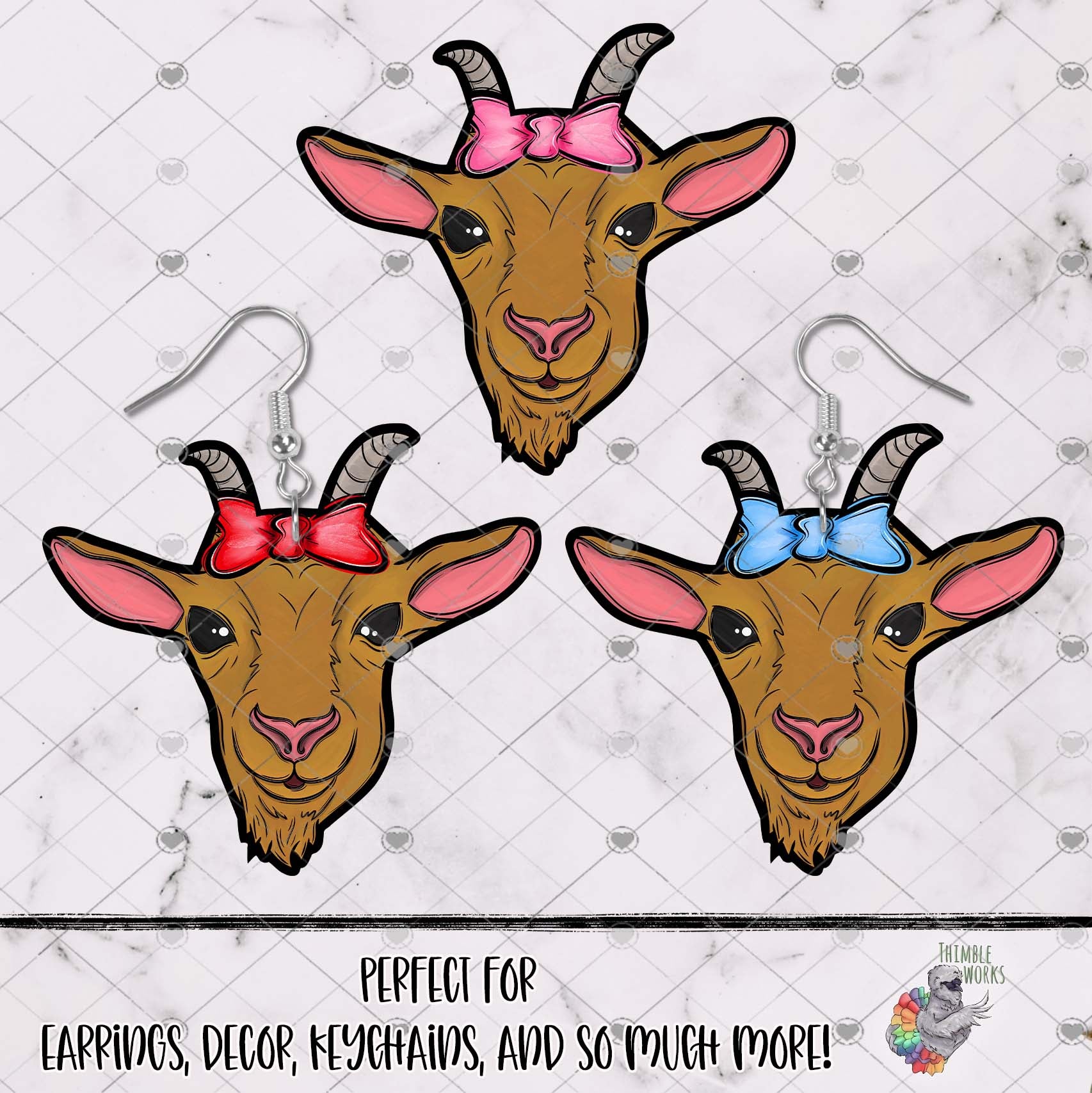Bow Brown Goat Head Design Bundle