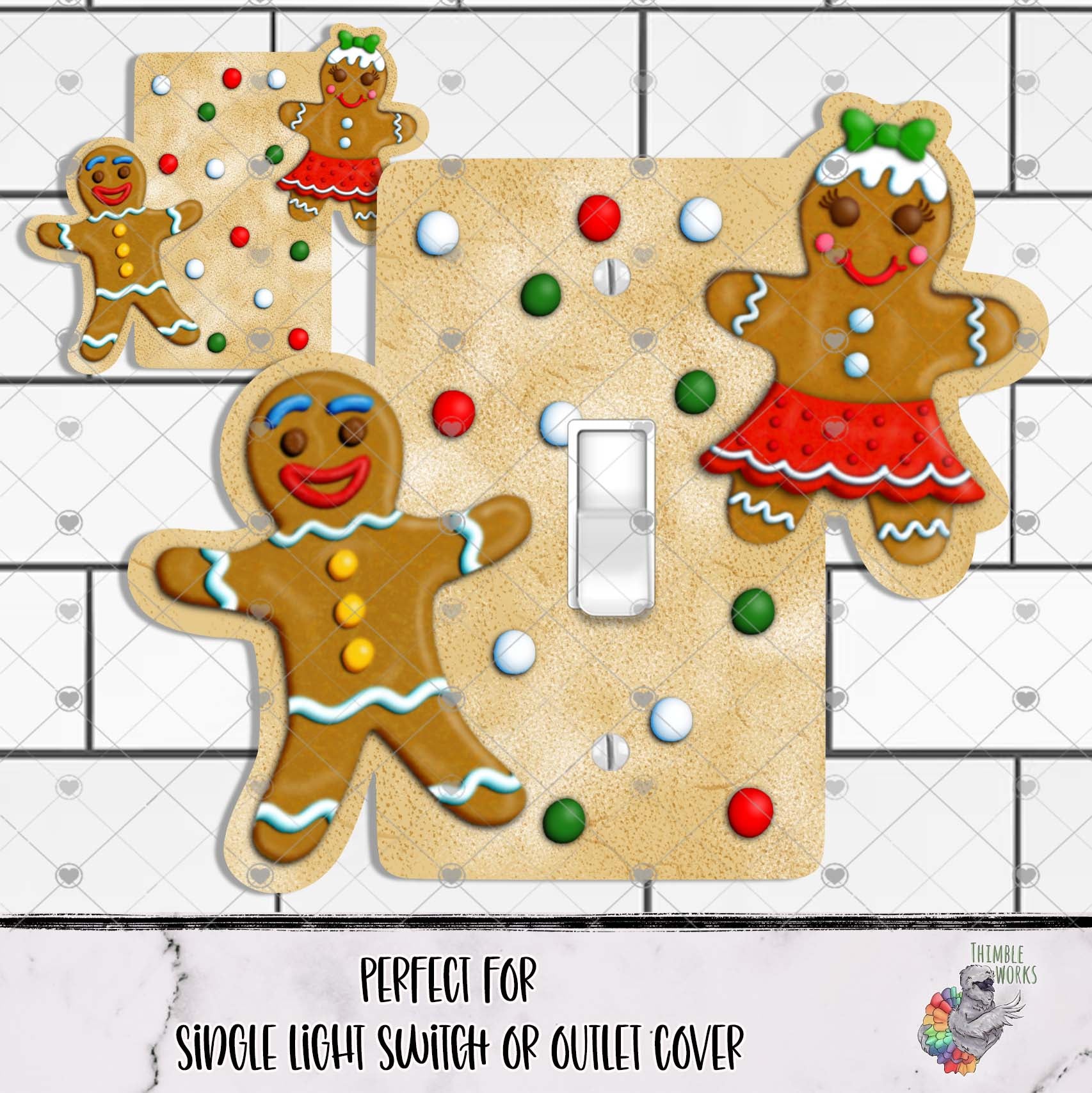 Boy and Girl Gingerbread Outlet Cover Design