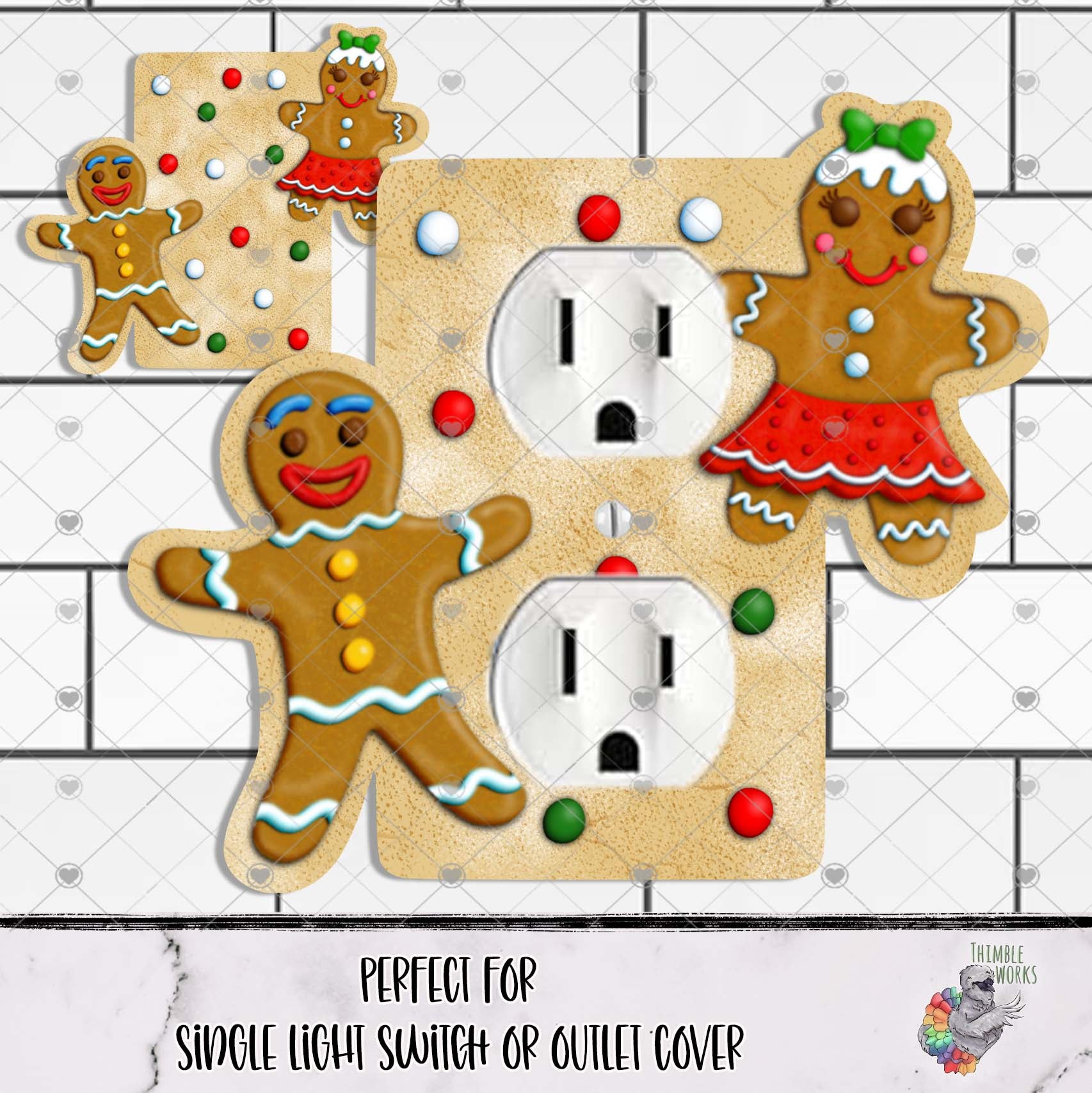 Boy and Girl Gingerbread Outlet Cover Design