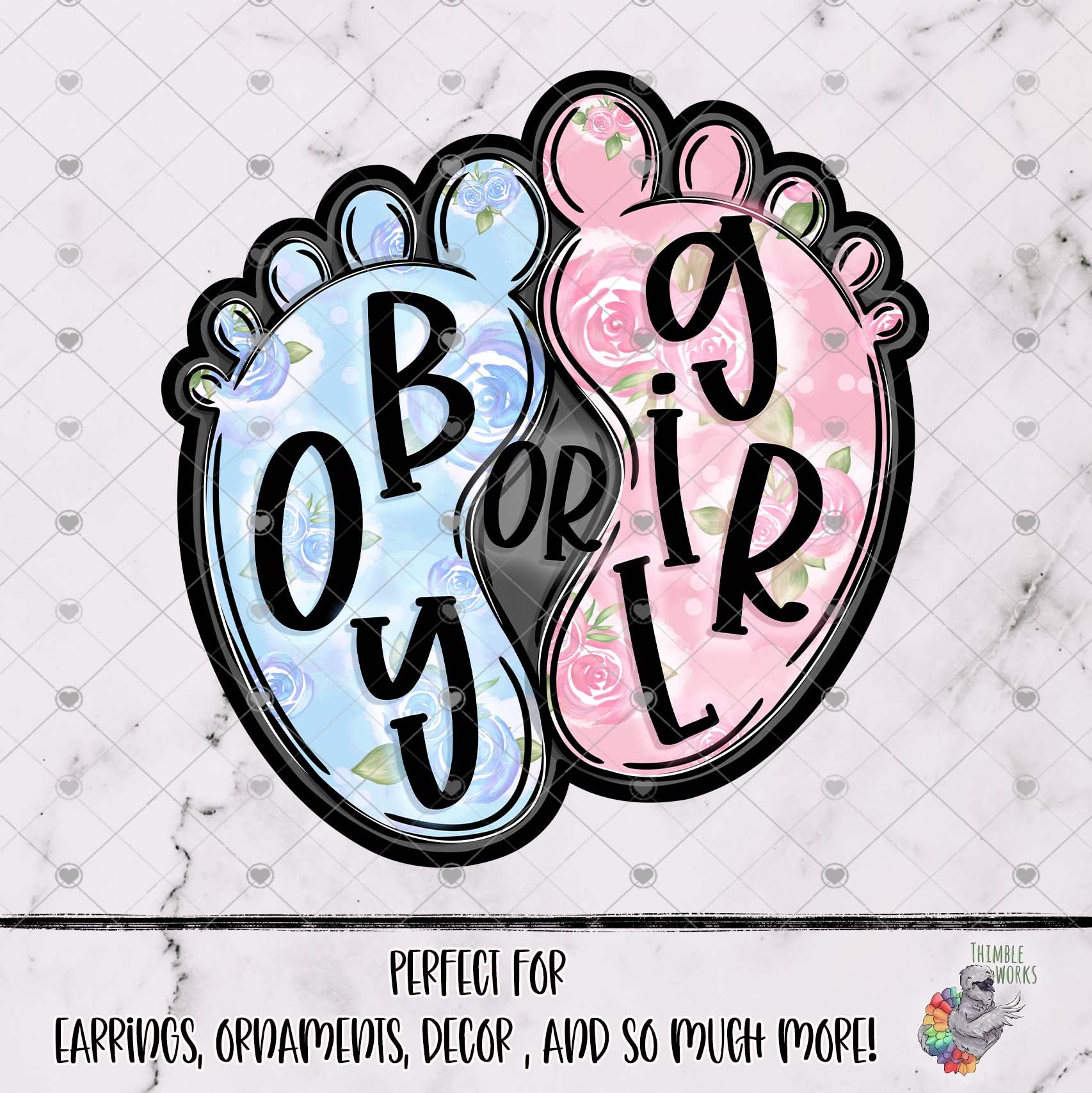 Boy or Girl Baby Feet Design