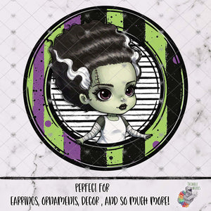 Bride Halloween Mugshot Round Design