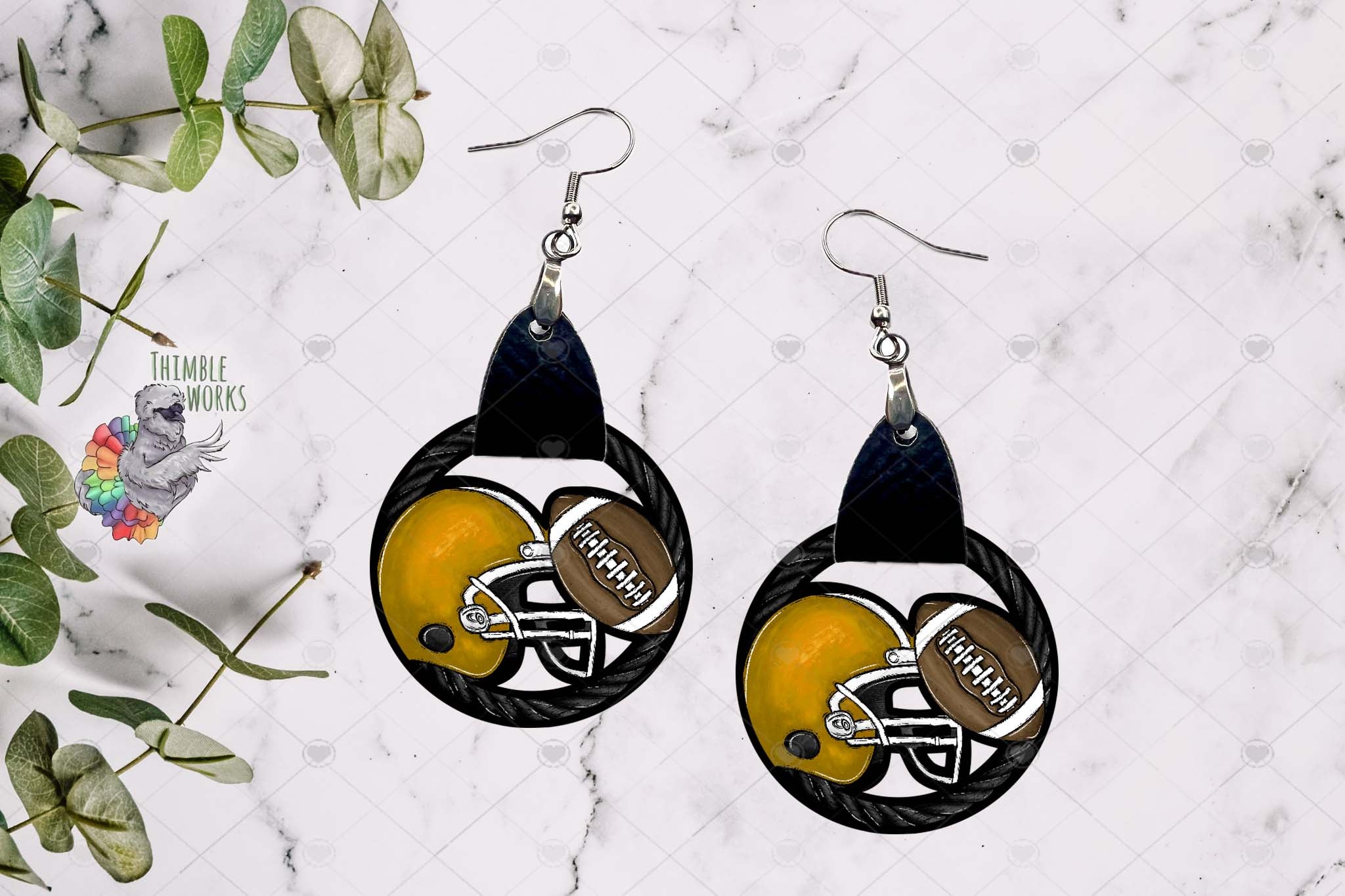 Football Helmet Leather Earring Design Bundle