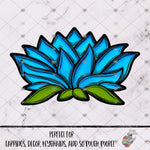 Load image into Gallery viewer, Bright Blue Lotus Flower Design
