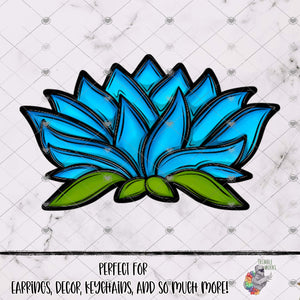 Bright Blue Lotus Flower Design