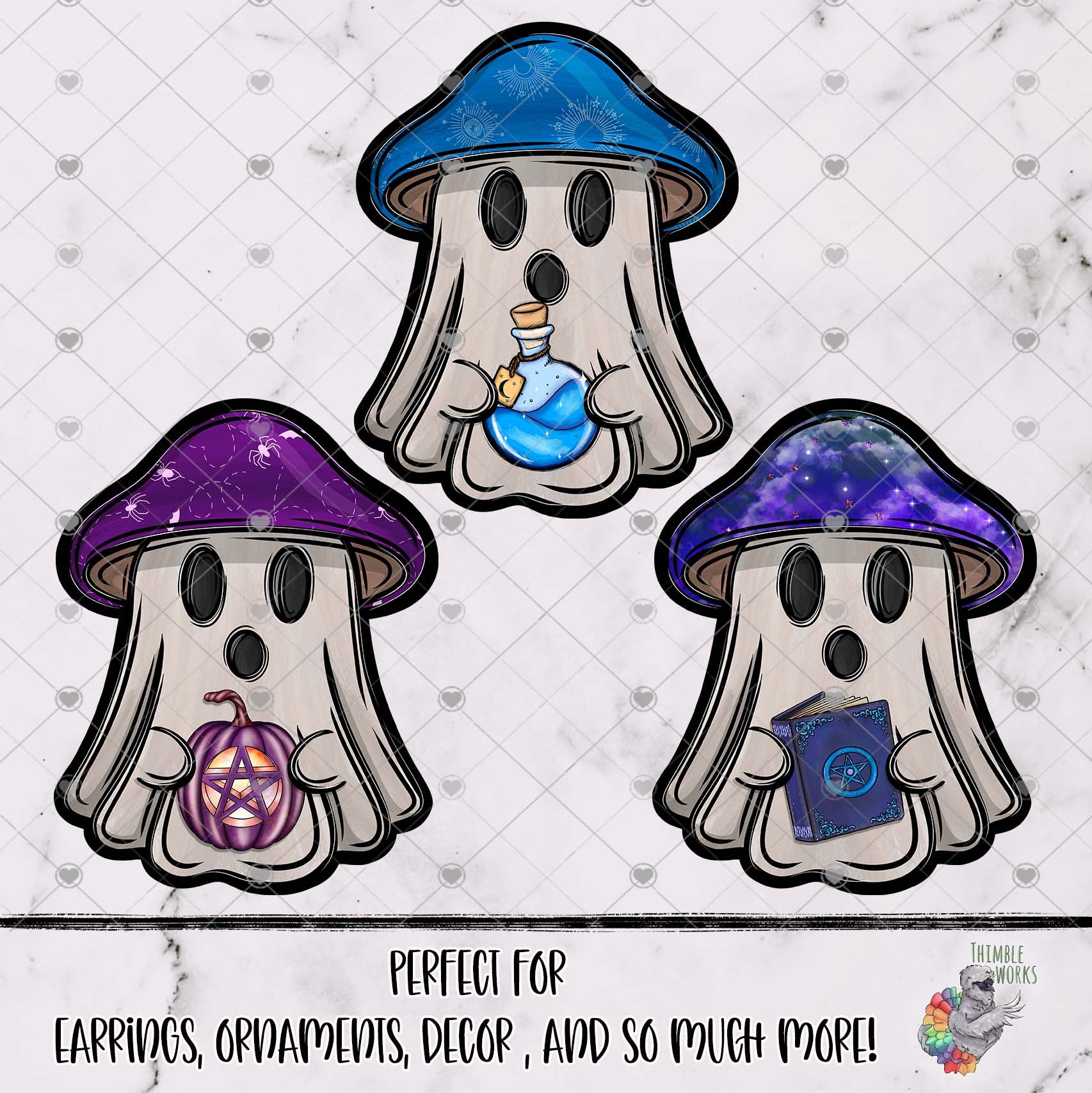 Pentagram Witchy Mushroom Ghost Design