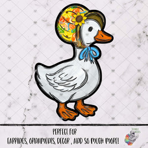 Bright Sunflower Goose in Bonnet Designs