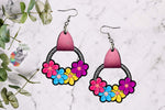 Load image into Gallery viewer, Bright Flower Bundle Leather Earring Design
