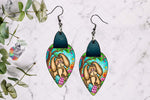 Load image into Gallery viewer, Easter Bunny Teardrop Leather Earring Design
