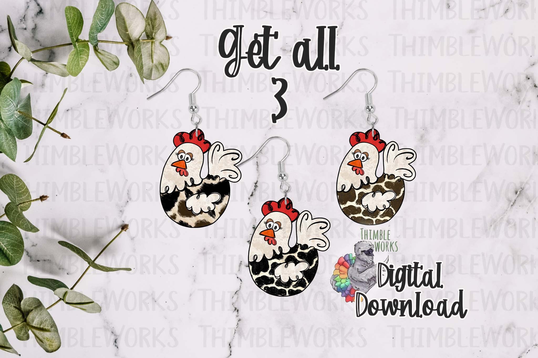 Cow Chickens Design Bundle