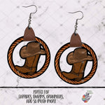 Load image into Gallery viewer, Brown Cowboy Boot Leather Earring
