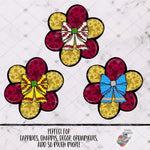 Load image into Gallery viewer, Burgandy and Gold Sports Chubby Flower Design Bundle
