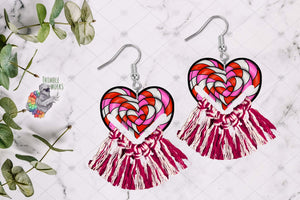 Valentine's Candy Heart with Tassel Sublimation Design