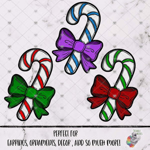 Candy Cane with Bow Design