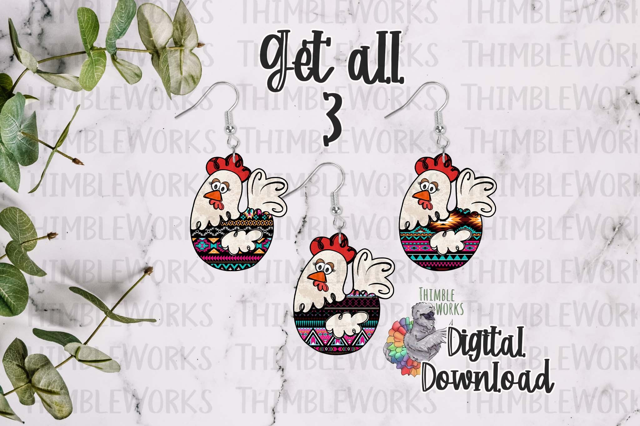 Aztec Chickens Design Bundle