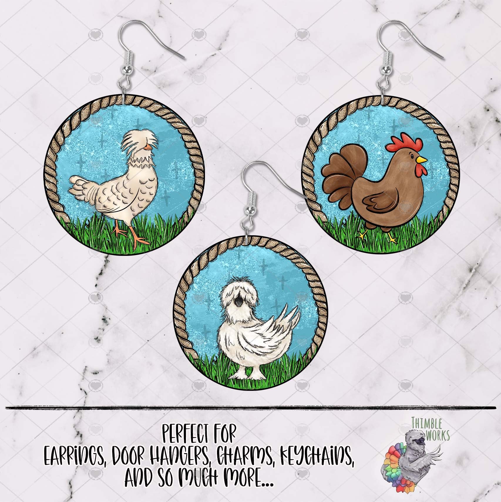 Chicken Breeds Round Design Bundle