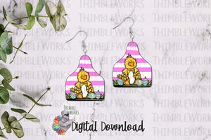 Easter Chick Cow Tag Sublimation Design