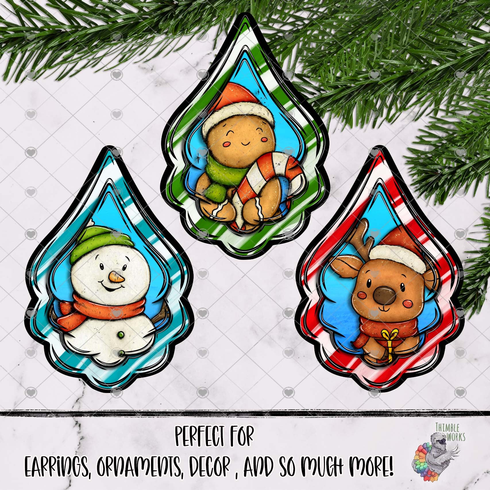 Christmas Characters Fancy Drop Design Bundle