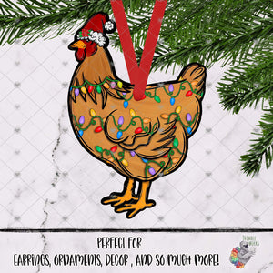 Buff Orpington Chicken with Sant Hat Design