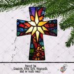 Load image into Gallery viewer, Christmas Star Stained Glass Cross Design
