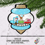 Load image into Gallery viewer, Christmas Train Vintage Bulb Sublimation Design
