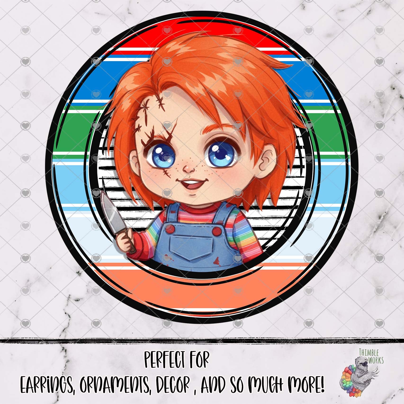 Doll Halloween Mugshot Round Design