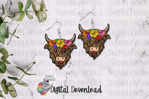 Cinco de Mayo Highland Cow Sublimation Design