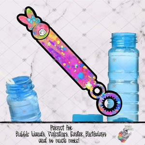 Bright Colors Bunny Bubble Wand Design