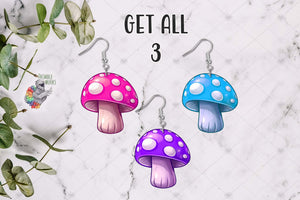 Colorful Chubby Mushroom Sublimation Design Bundle