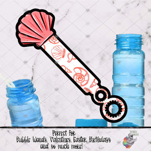 Coral Seashell Bubble Wand Design