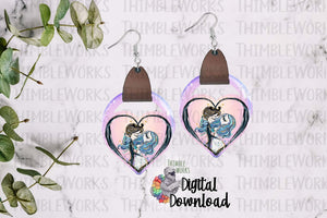 Corpse Heart Leather Earring Sublimation Design