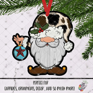 Western Christmas Gnome with Bulb Design