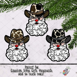 Cow Print Cowboy Santa Design Bundle