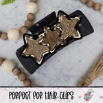 Load image into Gallery viewer, Rustic Cow Star Hair Clip Design

